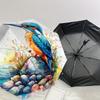 1pc Kingfisher Stone Pattern Umbrella Design Automatic Opening and Closing Umbrella, High-quality Travel Umbrella, Lightweight and Portable, -46
