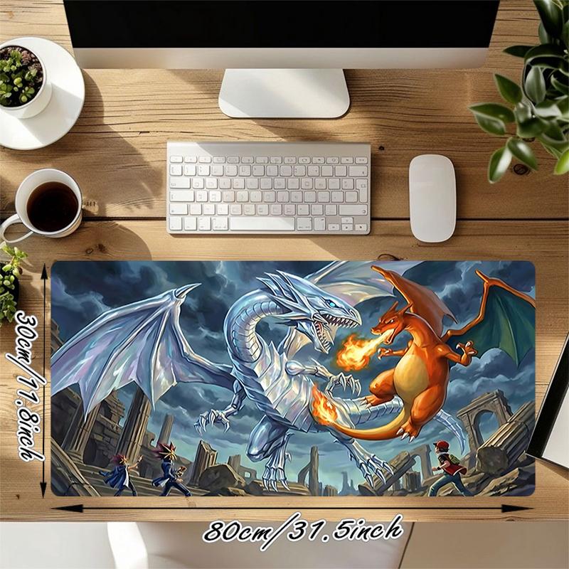 1Pc Dragon Battle Storm Gaming Mouse Pad Keyboard Desk Mat Non-slip Rubber Lock Edge Waterproof Computer Mousepad for Office Home Decor Y1166