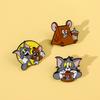European and American Anime Peripheral Cat and Mouse Metal Badge Tom Jerry Cute Personality Brooch