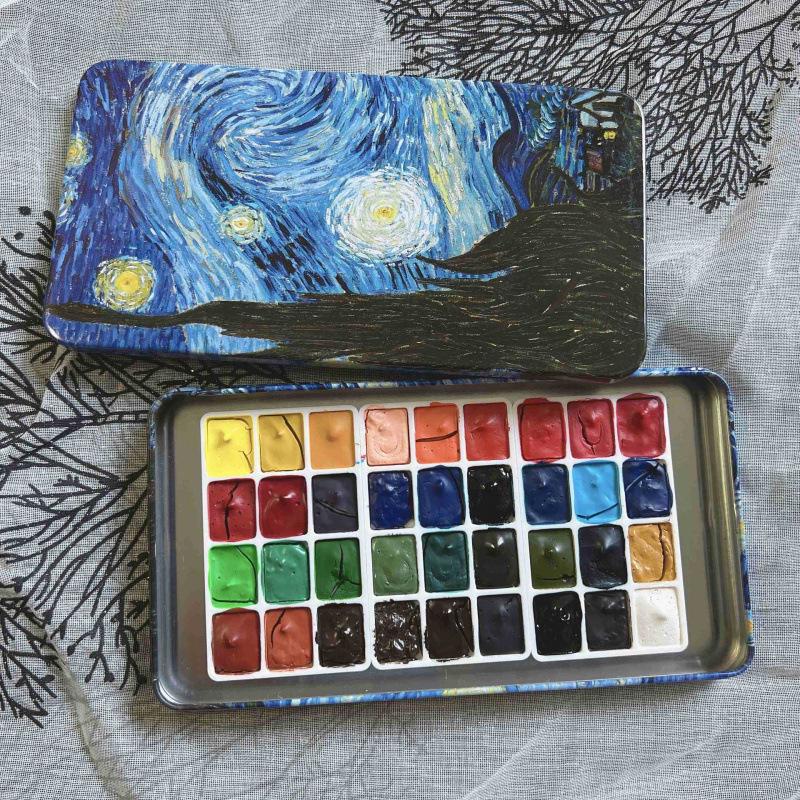 Portable Watercolor Paint Set for Art & Nail Art - Free Shipping