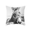 Retro Black and White Landscape Peach Leather Velvet Pillowcase Home Sofa Decoration Pillow Cushion Cover