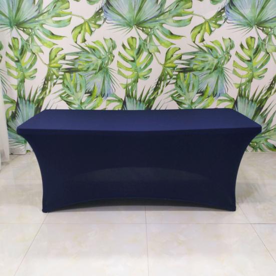 Table Cover Solid Color Stretchable Polyester Banquet Events Desk Cloth for Wedding
