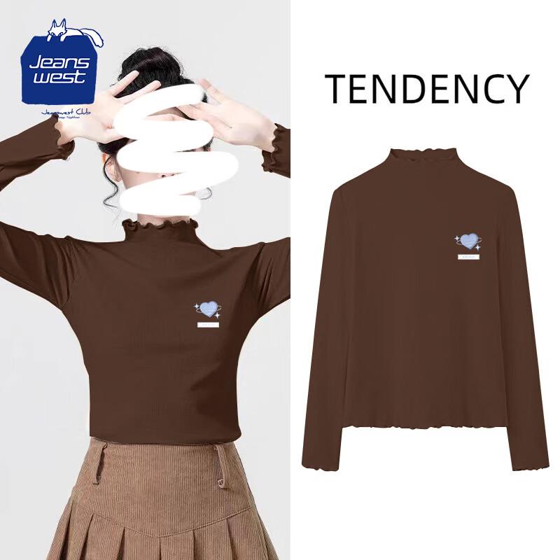 Jeanswest Club Women s Thermal Mock Neck Ruffle Top M