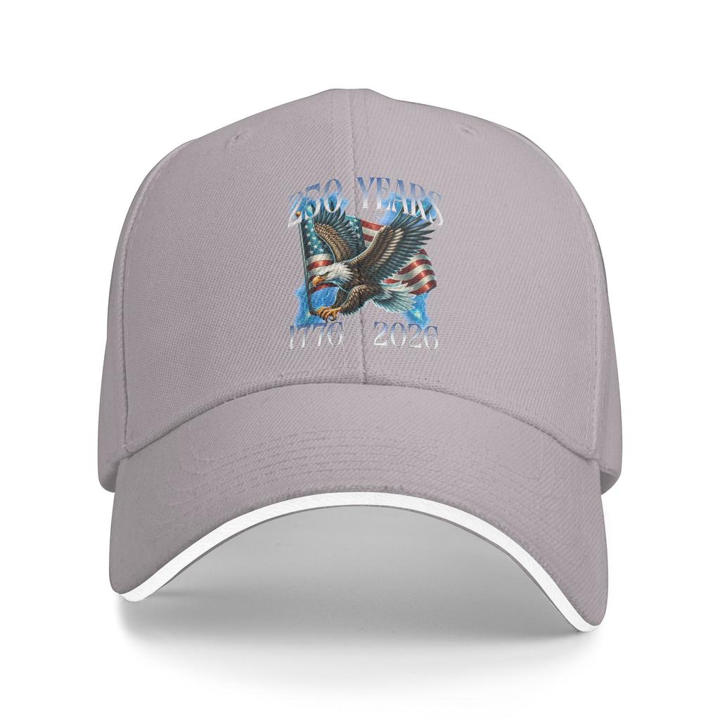 Eagle and Flag 250 Years 1776 2026 250th Birthday Casual Baseball Cap Summer Trucker Hat Quality Hunting Camping Snapback Cap