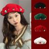 Woolen Christmas Beret Solid Color Painter Hat Artist Hat Wool Beret  Girl
