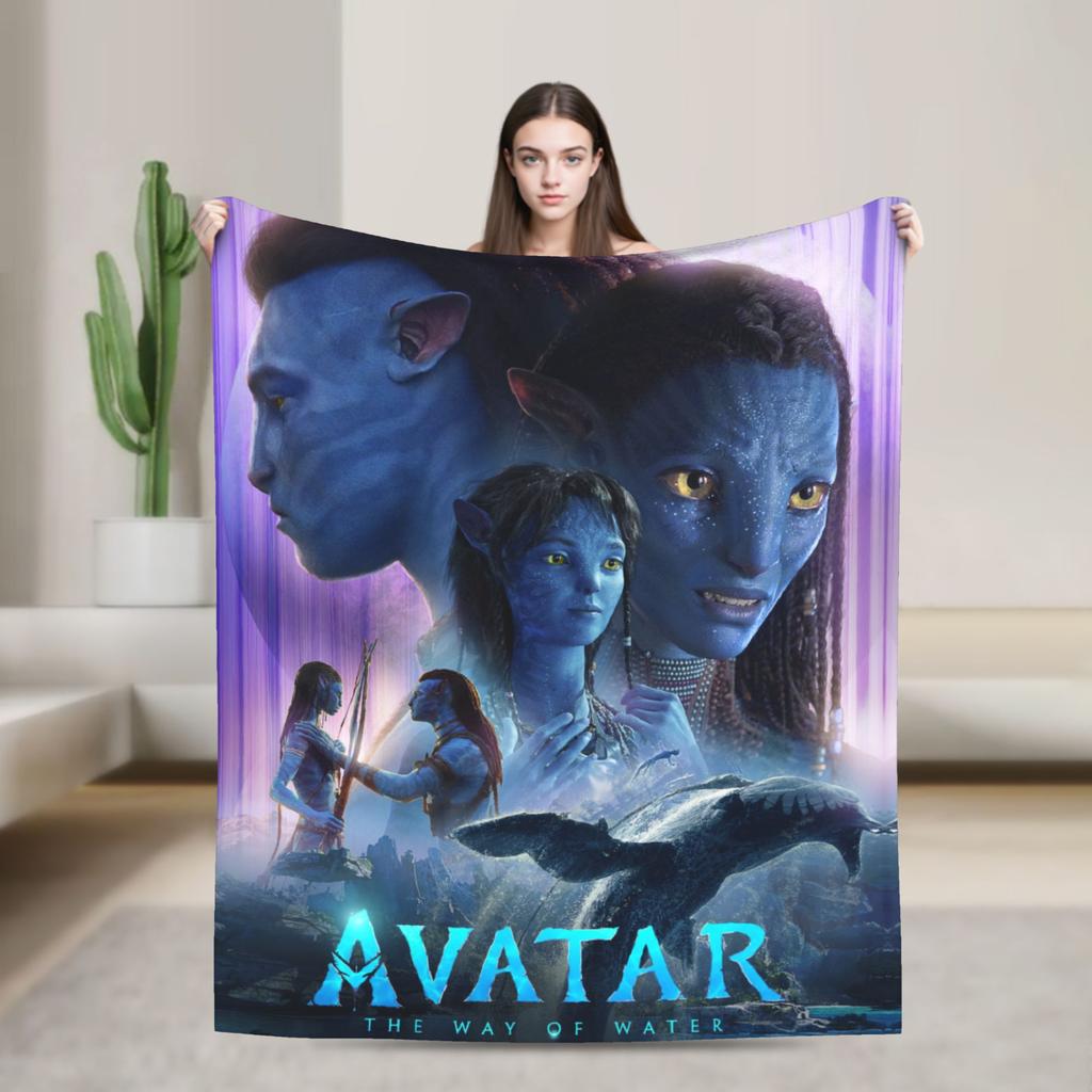 Avatars The Way Of Water Movie Poster Flannel Blanket Boy Soft Cozy Throw Blanket Winter Living Room Bedspread Sofa Bed Cover