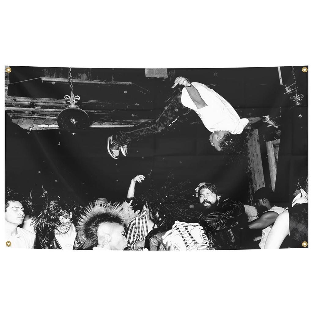 VIKAMA Retro Punk Band Live Tapestry Black and White Subculture Style Bedroom Dormitory Wall Hanging Living Room Home Decor