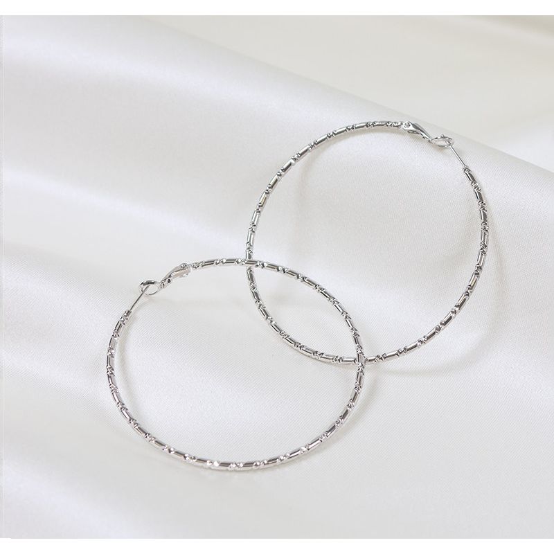 

Joystone [Qin Lan Same Type] Bamboo Rhyme Ear Ring Fancy European and American Fashion All-Match Minority Design Earrings Silver