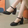 Fashion GKTINOO Genuine Leather Women Sandals Comfort Summer Shoes 6.5CM High Heels Non-slip Women Shoes 2025 Hollow Sandals Large Size