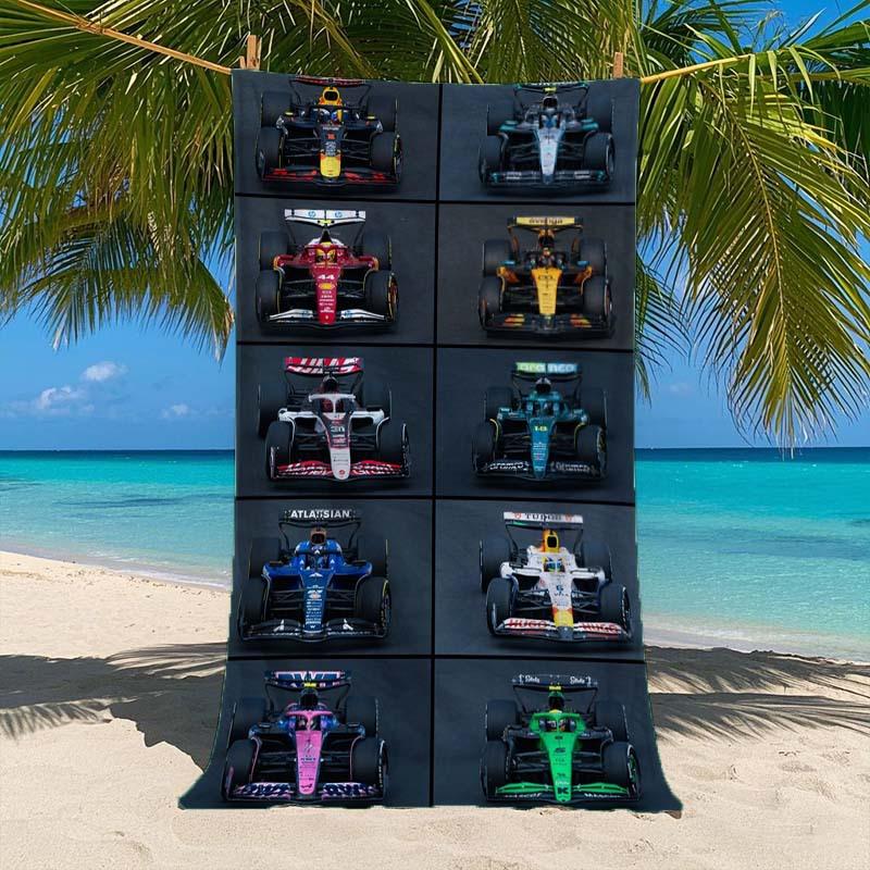 1pc F-F1 Formula Cars Microfiber Beach Towel Quick Dry Super Absorbent Sand Free Soft Oversized Bath Towels Beach Accessories