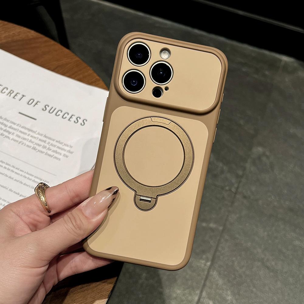 360 ° Rotating Magnetic Suction Bracket Is Suitable for Apple 16promax Mobile Phone Case Ip17 Advanced Skin-sensitive Contrasting Case
