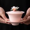 Shangqi Handmade Pink Mud Nianhua Ceramic Gaiwan Tea Cup