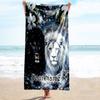 1PC Custom Name Lion Wolf Winter Beach Towel Highly Absorbent And Sand-Resistant Towel for Swimming, Pool, Yoga, And Travel Lightweight