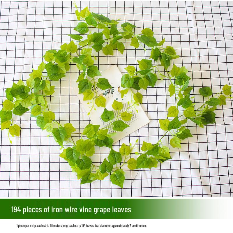 Rattan Pothos Artificial Leaf Vine for Indoor AC and Water Pipe Decoration