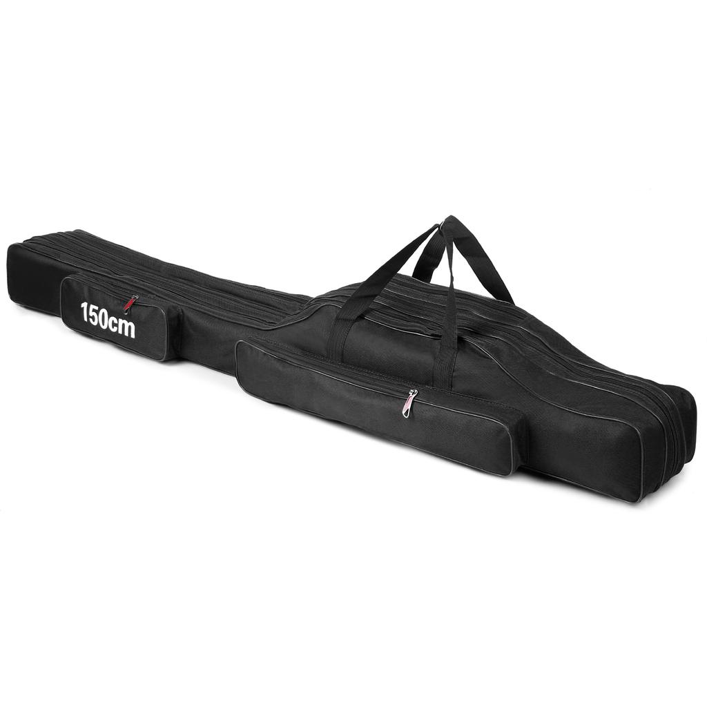 3 Lagen Angelrutentasche Tragbare Faltbare Ruten-Tragetasche Angelrollen-Zubehör Aufbewahrungstasche Etui Angeltasche Angelaufbewahrungstasche