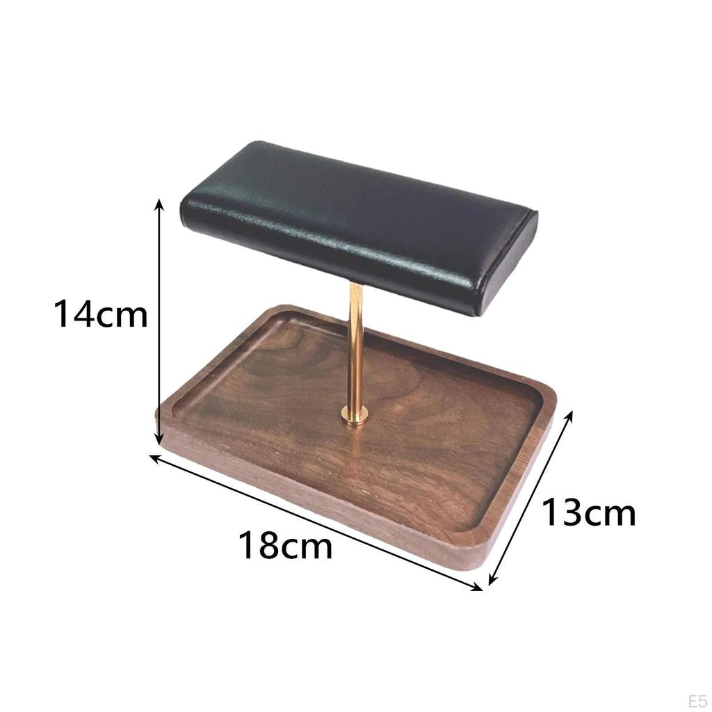 Watch Display Stand Jewelry Storage Rack PU Leather T Bracelet Holder for Studs Rings