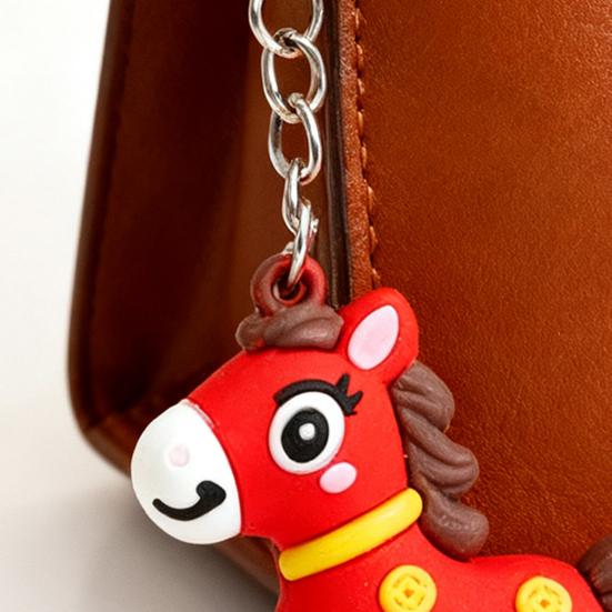 5/10Pcs 2026 Year of Horse Keychain Auspicious Cultural Design Chinese Zodiac Lucky Charms Backpack Pendant