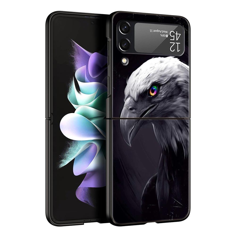 Z Flip 4 Phone Case for Samsung Galaxy Z Flip 3 5G ZFlip3 Flip3 zflip Flip4 Black Hard Cover Lion Tiger king monkey animal Shell