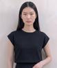 KIMDOH Arlo Ribbed Round Cap Top Black