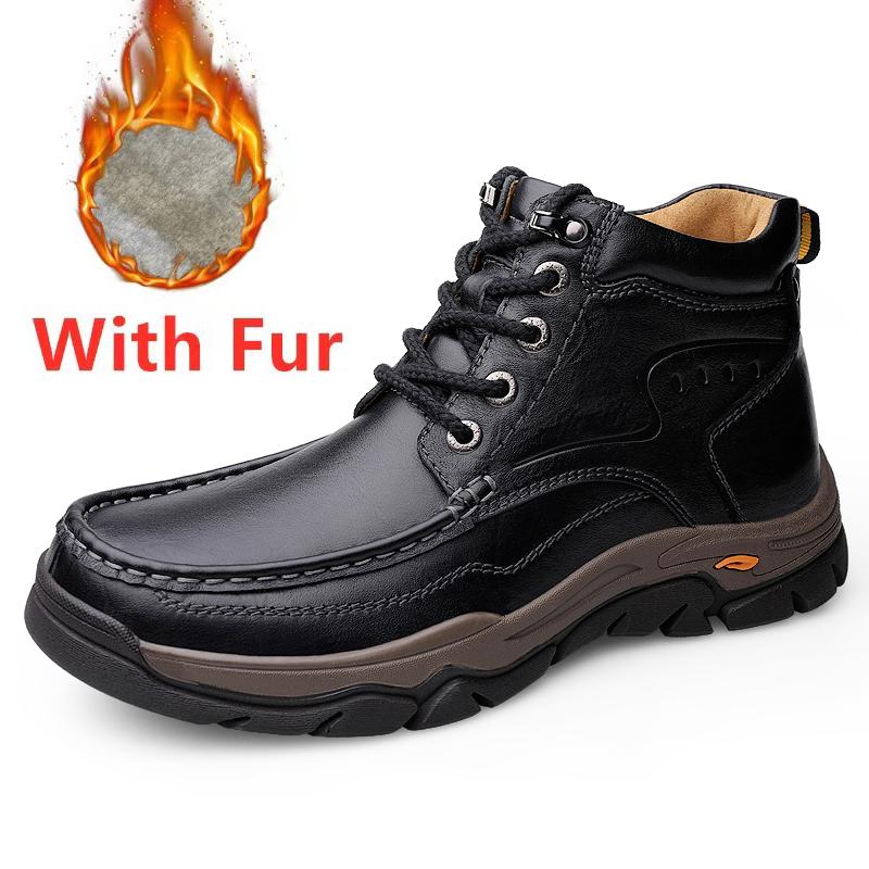 

Роскошные мужские осенне-зимние ботинки, новые высокие ботинки для ходьбы по пересеченной местности, зимние ботинки из плюша для мужчин, ботинки для мотокросса 47