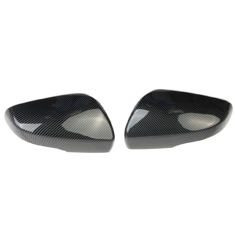 1 Pair Car Side Rear View Mirror Cover Cap Fit for Subaru Crosstrek XV Forester Impreza Black Carbon Fiber Texture Plastic