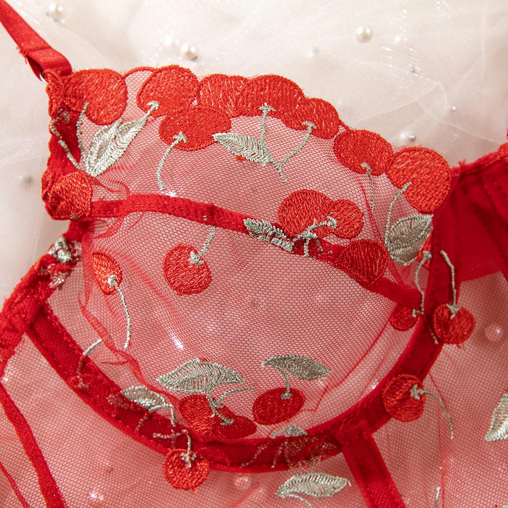 Sexy Embroidered Sheer Lingerie Set: Comfortable, Hot-Selling Two-Piece