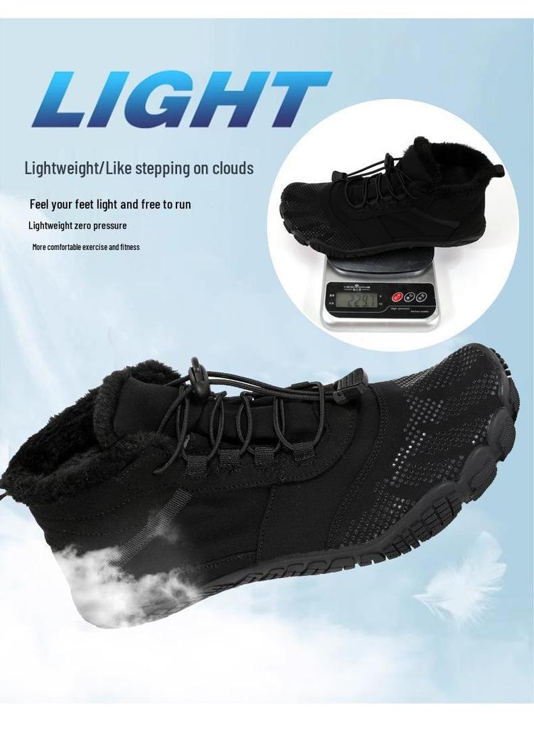 Couples' Winter Warm Five-Finger Non-Slip Waterproof Hiking and Cycling Shoes