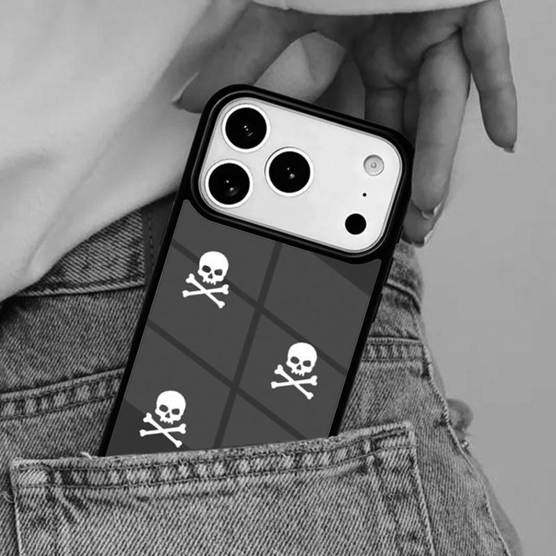 Skull with Dimand Eyes Phone Case for iPhone 17ProMax 12 13 14 15 16e 17 Pro Max Plus Air Cover