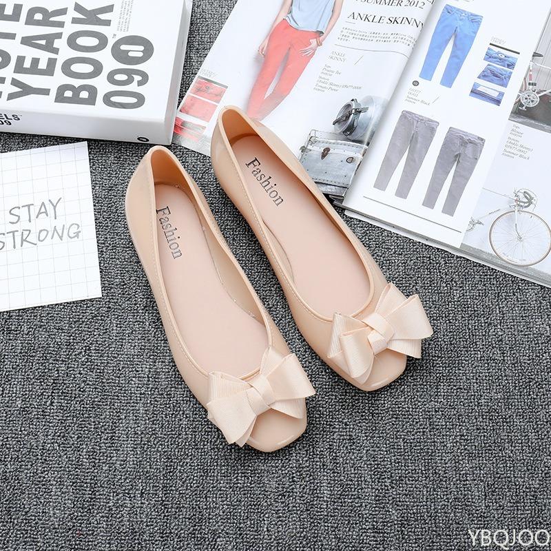 Fashion Shallow mouth square toe for women sweet fashionable lightweight bow tie flat shoes for women comfortable casual shoes