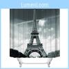 Eiffel Tower Scenic Polyester Shower Curtain With Bridge Illustration For Bathroom Enhancement