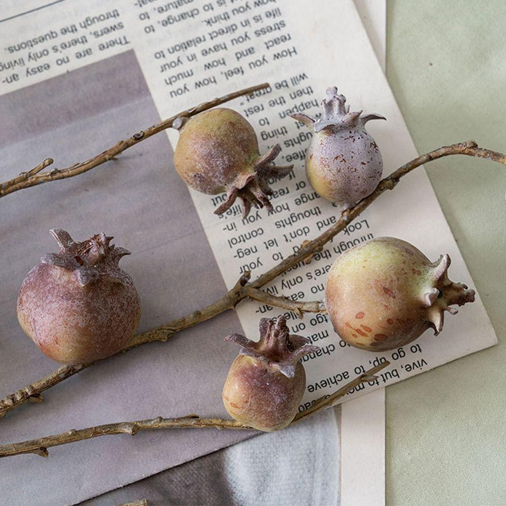 11 Fruit Artificial Pomegranate Branches Realistic Handmade Foam Fruits Branches Elegant Plastic Fake Plants