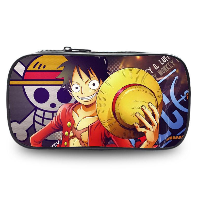One Piece Luffy Anime Printed Student Single Layer Stationery Storage Pencil Bag For Boys And Girls
