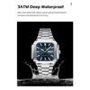 POEDAGAR Luxury Square Fashion Man Wristwatch Waterproof Luminous Date Week Quartz Watches Stainless Steel Watch