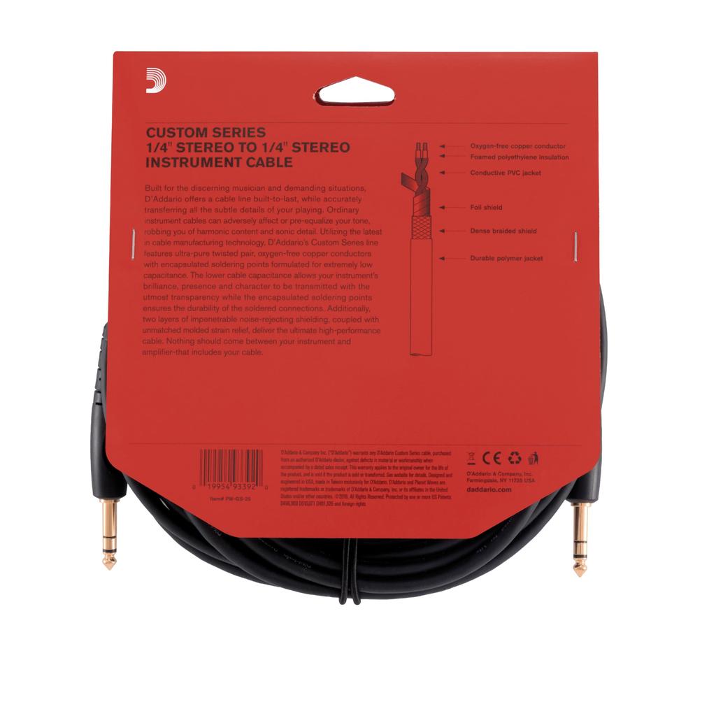 Shielded Cable Stereo Specification Custom Series Instrument Cable D'Addario (Guitar Shield) PW-GS-25 (7.6m S-S) []