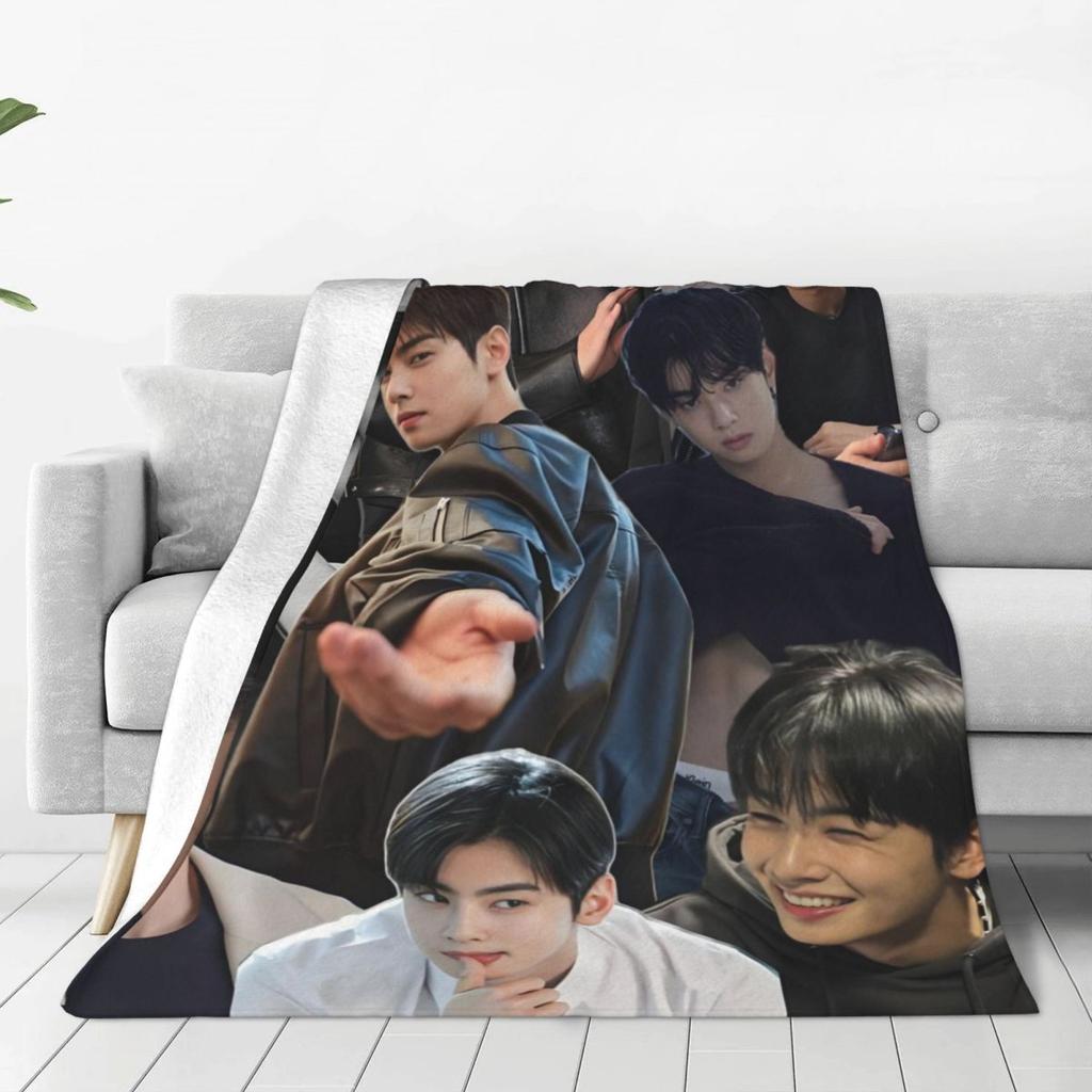 Custom Sofa Fleece Cha-A Singer Eun Woos Throw Blanket Warm Flannel Kpop Star Blankets For Bedding Travel Sofa Quilt