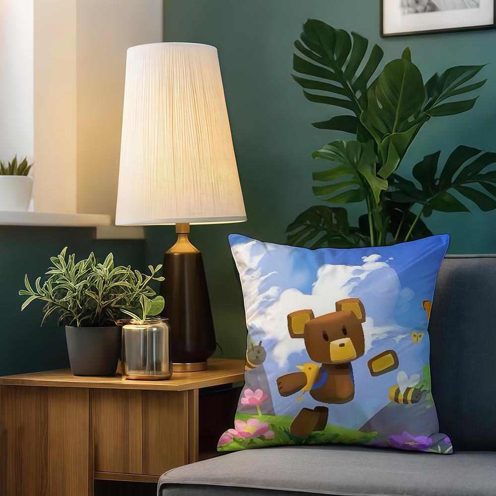 S-Super Bear Adventure Game Cushion Cover Home Bedding Sofa Living Room Pillowcase Simple Soft Skin Cushion Cover Party Gift
