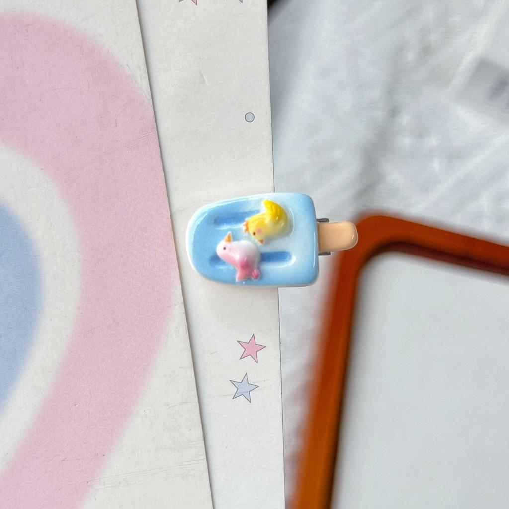 Summer Cute Ice Cream Hair Clip for Ponytails and Flyaways - Sweet Girl Side Bangs Accessory