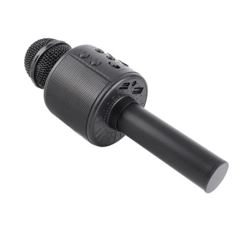 Microphone sans fil, Microphone de karaoké BT multifonctionnel 4-en-1 portable pour système de karaoké à domicile, fête KTV à domicile, voiture (Noir)