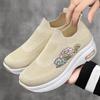 Women's Lightweight Platform Flyknit Sock Shoes: Breathable, Height-Boosting Casual Footwear for Spring