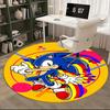 1pc Sonic the Hedgehog Anime Cartoon Design Round Carpet - Office Chair Mat, Non-Slip Rug for Home Decor, Living Room, Bedroom, Game Room, Dormitory,