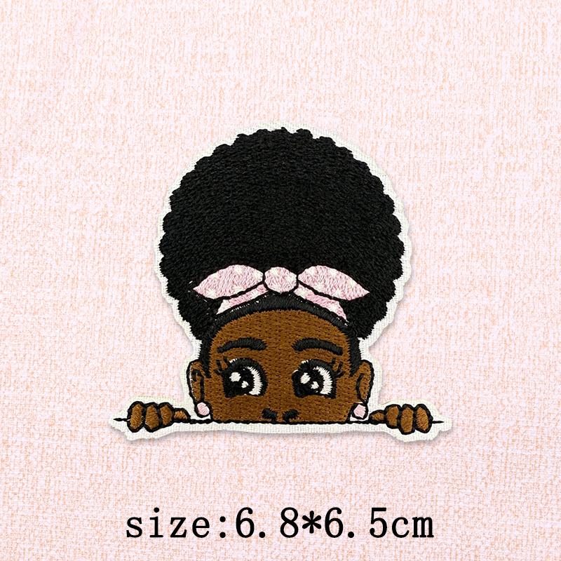 Black Girl Embroidery Patch Iron On Patches For Clothing Black Girl Magic Patches On Clothes DIY Sewing Ironing Patch Applique