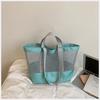 Large Capacity Mesh Travel Tote Bag Women Stylish Shoulder Handbag With Magnetic Urban Minimalist Design Daily