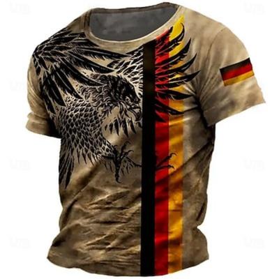 Men's German Flag T Shirt Short Sleeve T Shirt 3D Print Crew Neck Shirt Retro Vintage Vintage Retro Casual Daily Summer Clothing