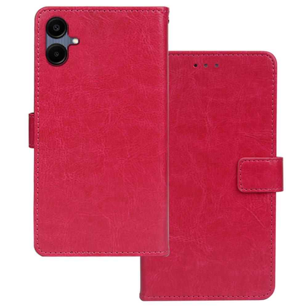 

IDEWEI For Samsung Galaxy A06 4G Case Card Slots Holder Leather Phone Cover Crazy Horse Texture C