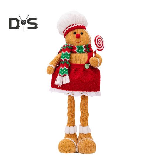

Рождественский пряничный человечек, плюшевая кукла с телескопической ногой, мальчик, девочка, пряничная кукла, мягкая набивная подушка для украшения рождественской елки girl