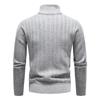 Europäische und amerikanische Herbst- und Winter-Herrenbekleidung Stehkragen Pullover Business Gestreifter Fleece Strickpullover Herren