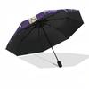 1 Stück Buntglas Katzen Mond Sterne Automatisches Öffnen Schließen Regenschirm, Tragbares Dreifach faltbares Design mit 8-Speichen Eisenrahmen, Outdoor für Fans, Reisende, Tägliche Nutzung, F