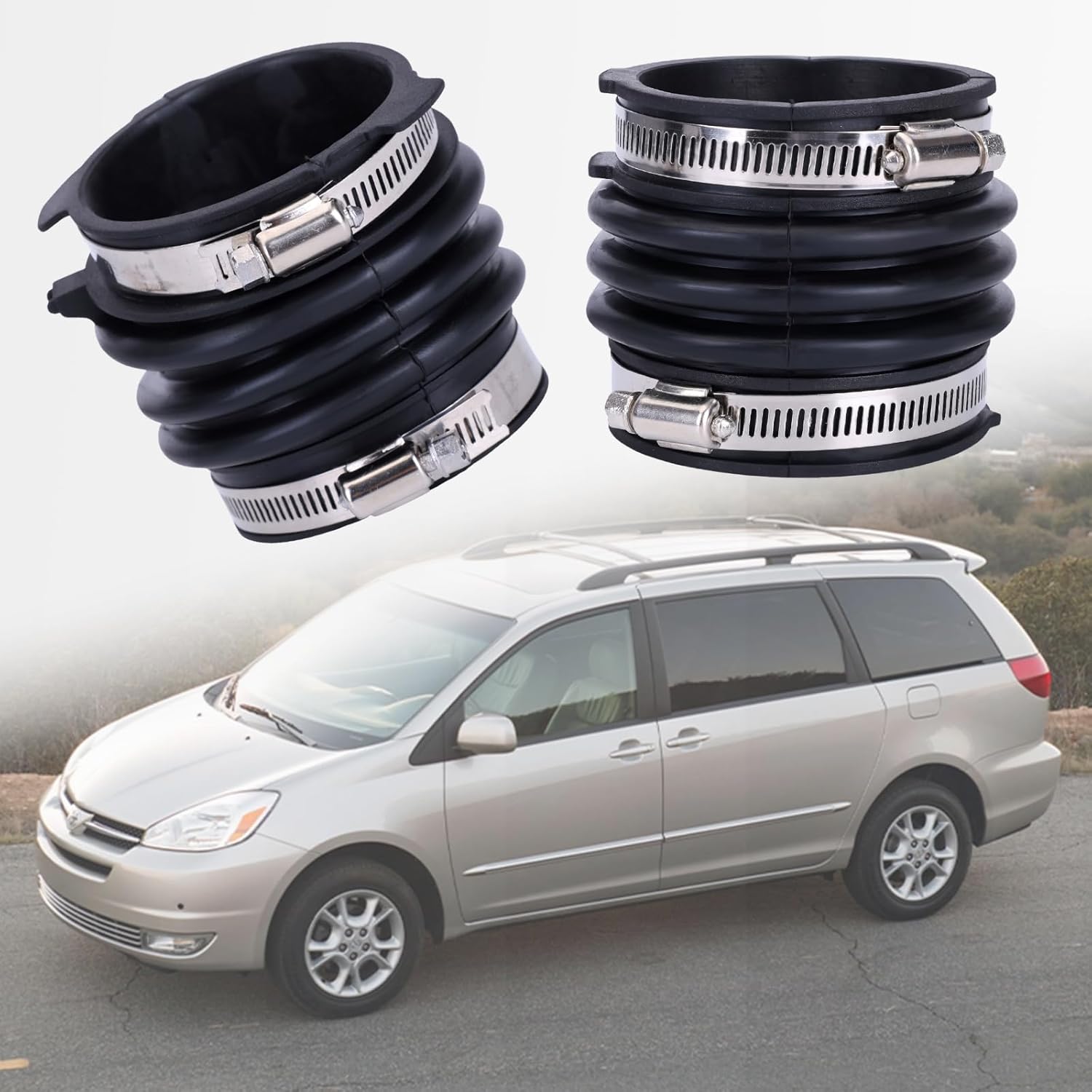 Engine Air Intake Hose Compatible for Toyota Sienna 2004 2005 2006 Replacement 17881-AA020 17881AA020 17882AA020 17882-AA020 Air Intake Hose Kit