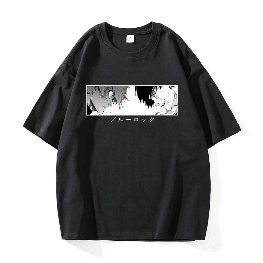 Japanese Anime Blue Lock T Shirts Men Women Clothing Short Sleeve T-shirt Cotton T-shirts High Quality Streetwear