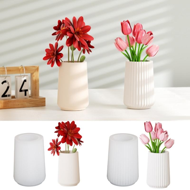 Praktische Runde Blumentöpfe Robuste Silikonform Zement Gips Bastelbedarf für Garten und Innendekoration